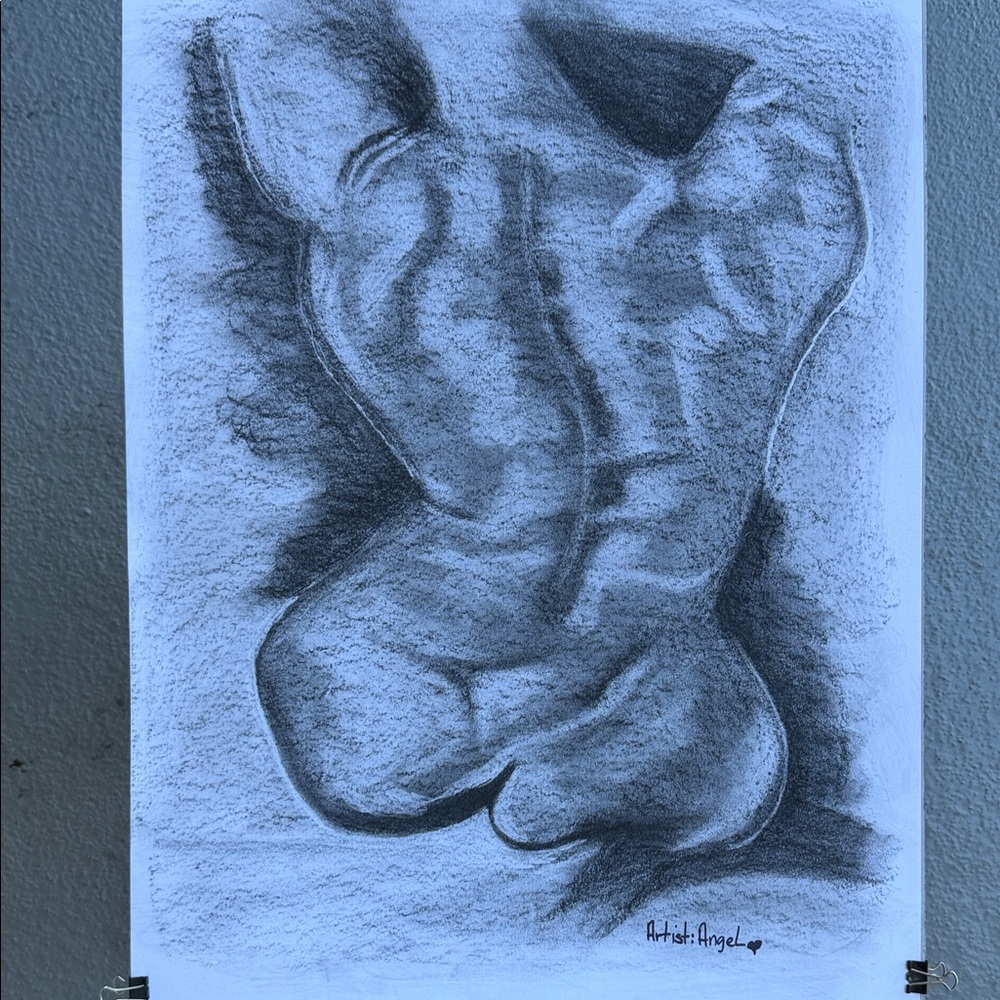 Charcoal Torso Sketch by